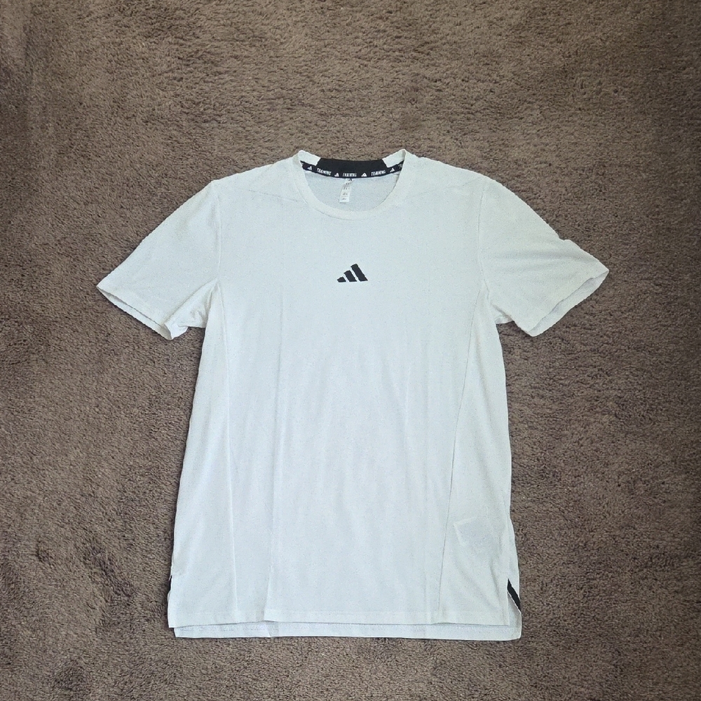 Adidas White Tee with Black Logo